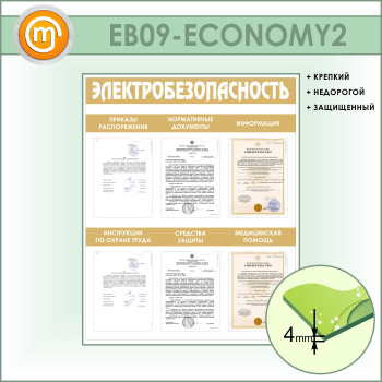 Стенд «Электробезопасность» с 6 карманами (EB-09-ECONOMY2)